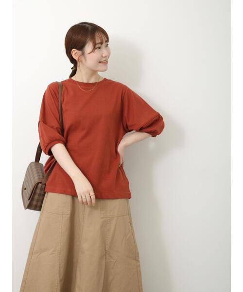 ehka sopo(エヘカソポ)の「ランタンスリーブカットソー(Tシャツ/カットソー・レディース・ダークオレンジ/ベージュ/ブラック/オフホワイト・F)」の19枚目の写真