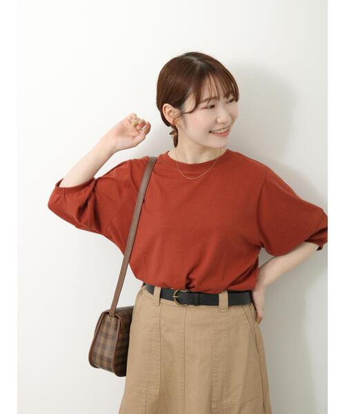 ehka sopo(エヘカソポ)の「ランタンスリーブカットソー(Tシャツ/カットソー・レディース・ダークオレンジ/ベージュ/ブラック/オフホワイト・F)」の18枚目の写真