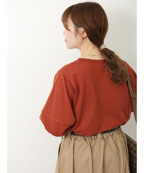 ehka sopo(エヘカソポ)の「ランタンスリーブカットソー(Tシャツ/カットソー・レディース・ダークオレンジ/ベージュ/ブラック/オフホワイト・F)」の16枚目の写真