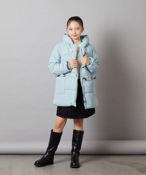 a.v.v（アーヴェヴェ）の「[160]中綿ダッフルコート（ダッフルコート・キッズ・ライトブルー/ブラック・160）」の17枚目の写真