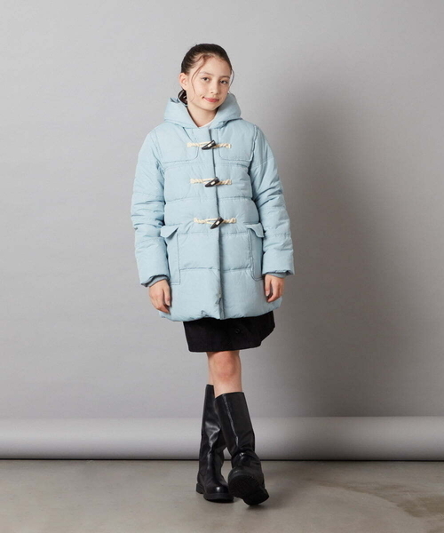 a.v.v（アーヴェヴェ）の「[160]中綿ダッフルコート（ダッフルコート・キッズ・ライトブルー/ブラック・160）」の14枚目の写真