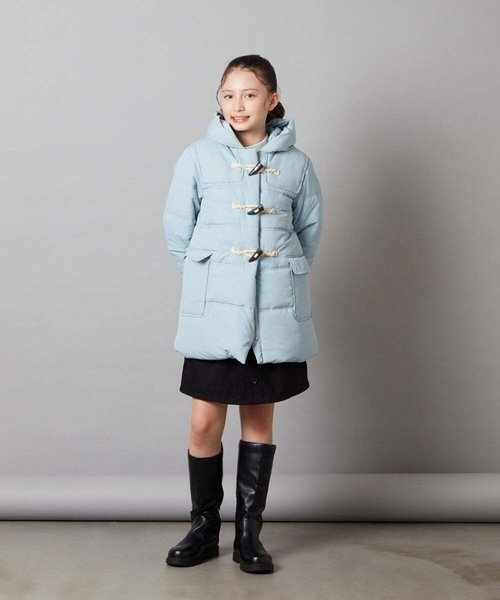 a.v.v（アーヴェヴェ）の「[160]中綿ダッフルコート（ダッフルコート・キッズ・ライトブルー/ブラック・160）」の11枚目の写真