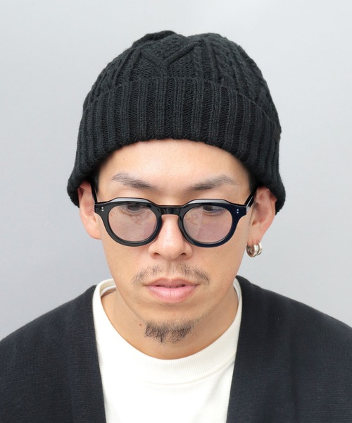 ReqHatter(レックハッター)の「ケーブルニット 裏ボア ワッチ(ニットキャップ/ビーニー・メンズ・ブラック/グレー/オフホワイト/カーキ・FREE)」の17枚目の写真