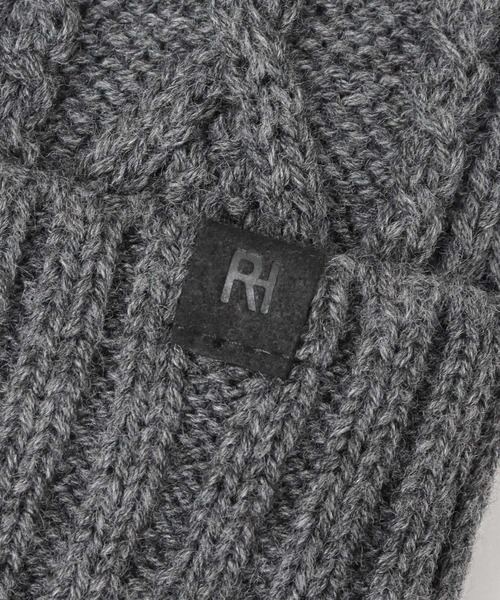 ReqHatter(レックハッター)の「ケーブルニット 裏ボア ワッチ(ニットキャップ/ビーニー・メンズ・ブラック/グレー/オフホワイト/カーキ・FREE)」の16枚目の写真
