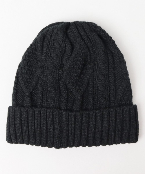 ReqHatter(レックハッター)の「ケーブルニット 裏ボア ワッチ(ニットキャップ/ビーニー・メンズ・ブラック/グレー/オフホワイト/カーキ・FREE)」の20枚目の写真