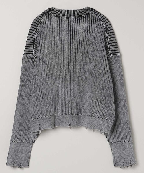 JEANASIS(ジーナシス)の「12GダメージショートVカーディガン/ 980531(カーディガン/ボレロ・レディース・ブラック系その他/グレー系その他/ピンク系その他・FREE)」の4枚目の写真