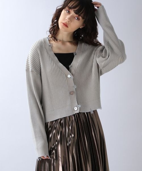 JEANASIS(ジーナシス)の「12GダメージショートVカーディガン/ 980531(カーディガン/ボレロ・レディース・ブラック系その他/グレー系その他/ピンク系その他・FREE)」の16枚目の写真