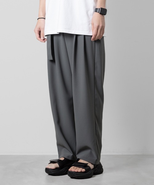 ATTACHMENT（アタッチメント）の「PE コンパクトツイル ベルテッド テーパードフィットトラウザーズ / PE COMPACT TWILL BELTED TAPERED FIT TROUSERS（スラックス・メンズ・グレー/ブラック/ベージュ・2/1/3）」の7枚目の写真