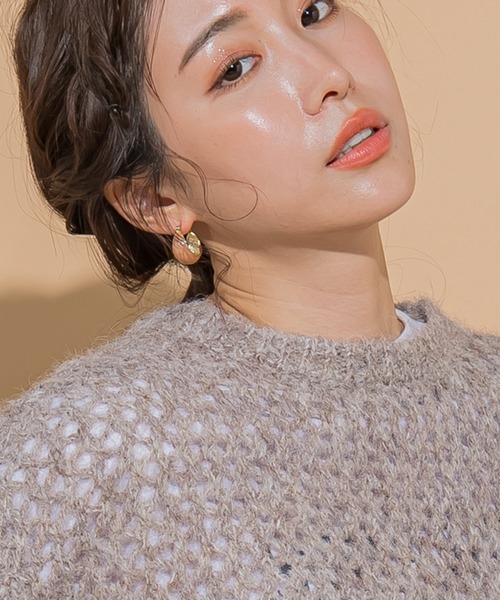 VICKY(ビッキー)の「【KOREAN ITEM】マーブルピアス(ピアス(両耳用)・レディース・ホワイト/ピンク・FREE)」の1枚目の写真