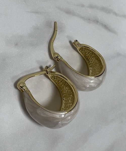 VICKY(ビッキー)の「【KOREAN ITEM】マーブルピアス(ピアス(両耳用)・レディース・ホワイト/ピンク・FREE)」の7枚目の写真