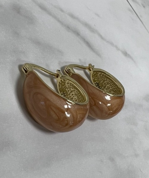 VICKY(ビッキー)の「【KOREAN ITEM】マーブルピアス(ピアス(両耳用)・レディース・ホワイト/ピンク・FREE)」の9枚目の写真