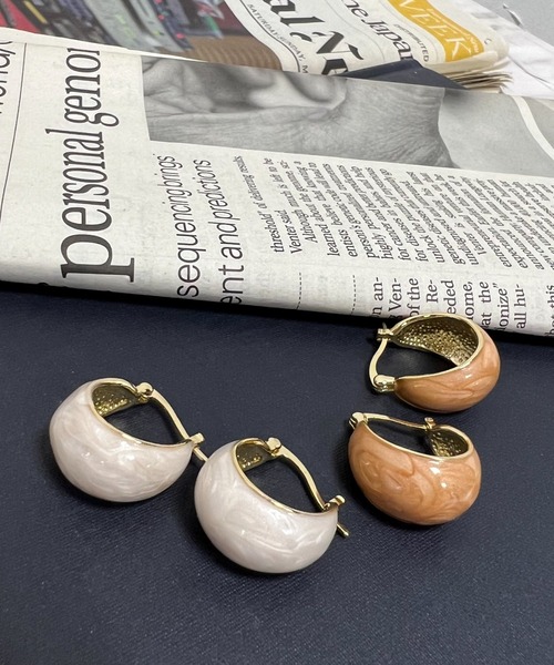 VICKY(ビッキー)の「【KOREAN ITEM】マーブルピアス(ピアス(両耳用)・レディース・ホワイト/ピンク・FREE)」の12枚目の写真