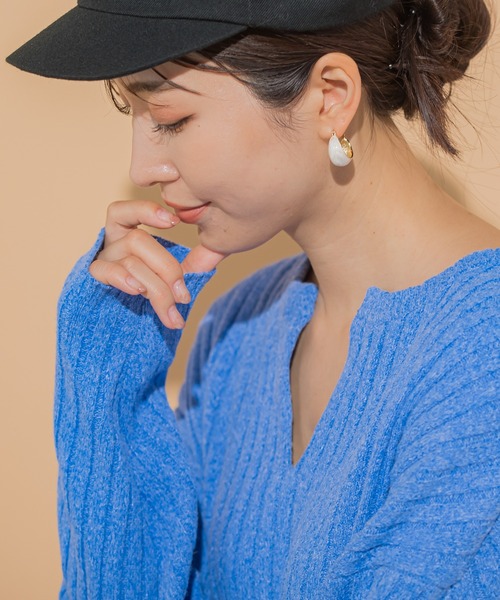 VICKY(ビッキー)の「【KOREAN ITEM】マーブルピアス(ピアス(両耳用)・レディース・ホワイト/ピンク・FREE)」の17枚目の写真