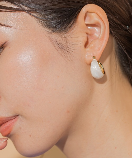 VICKY(ビッキー)の「【KOREAN ITEM】マーブルピアス(ピアス(両耳用)・レディース・ホワイト/ピンク・FREE)」の18枚目の写真