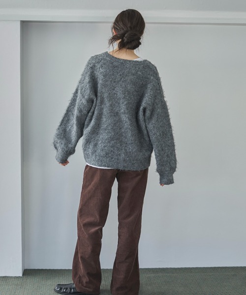 ちーさん　クレッシェント　フード付き圧縮ニット 【新品】 SEQUENZE セーター ニット 「SEQUENZ（シークエンズ）」FUR CABLE KNIT