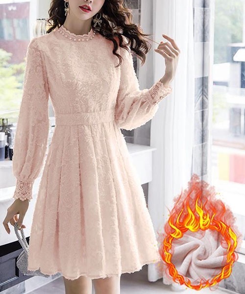 gossip！ロサンゼルス（ゴシップロサンゼルス）の「裏起毛 レーシー/シックドレス（ドレス・レディース・アイボリー/ピンク/ブルー/ブラック・M/L）」の22枚目の写真