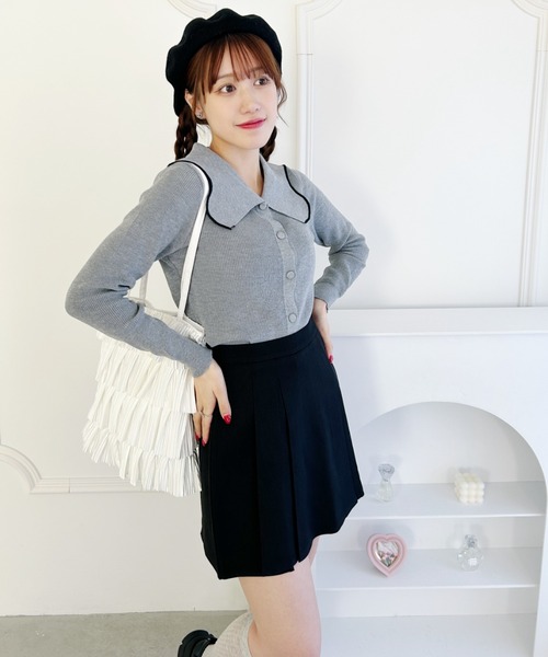 ハイウエストミニスカパン me+em select スカート 「 7COLOR 」ハイウエストレイヤード