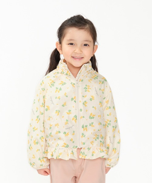 Moujonjon(ムージョンジョン)の「撥水加工お花柄タフタジャケット(ナイロンジャケット・キッズ・ブルー/ホワイト・100/130/140/110/120/90)」の19枚目の写真