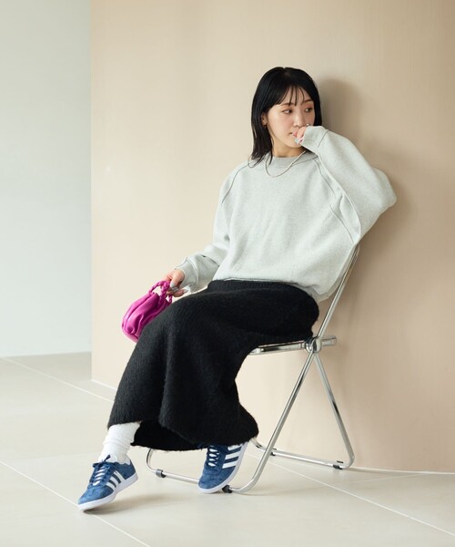 FREAK'S STORE（フリークスストア）の「限定展開　スウェットライク ラグラン ショートニット（ニット/セーター・レディース・ライトグレー/ブラック/グレー/レッド/イエロー/ブルー/ナチュラル・ﾌﾘ-）」の16枚目の写真