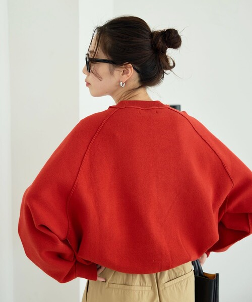 FREAK'S STORE（フリークスストア）の「限定展開　スウェットライク ラグラン ショートニット（ニット/セーター・レディース・ライトグレー/ブラック/グレー/レッド/イエロー/ブルー/ナチュラル・ﾌﾘ-）」の20枚目の写真