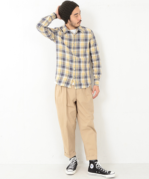 BEAMS PLUS(ビームスプラス)の「REMI RELIEF×BEAMS PLUS / 別注 チェックシャツ(シャツ/ブラウス・メンズ・ブルー/イエロー・MEDIUM/X-LARGE/SMALL/LARGE)」の16枚目の写真