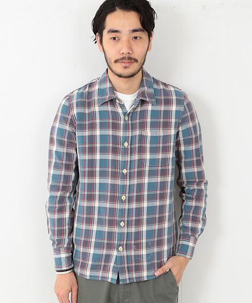 BEAMS PLUS(ビームスプラス)の「REMI RELIEF×BEAMS PLUS / 別注 チェックシャツ(シャツ/ブラウス・メンズ・ブルー/イエロー・MEDIUM/X-LARGE/SMALL/LARGE)」の18枚目の写真