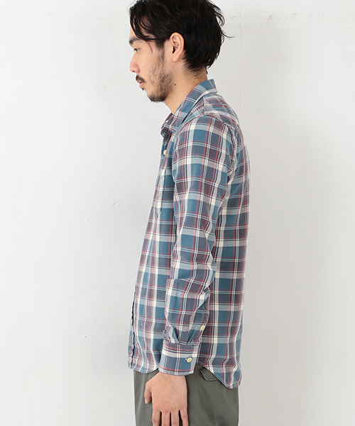 BEAMS PLUS(ビームスプラス)の「REMI RELIEF×BEAMS PLUS / 別注 チェックシャツ(シャツ/ブラウス・メンズ・ブルー/イエロー・MEDIUM/X-LARGE/SMALL/LARGE)」の19枚目の写真