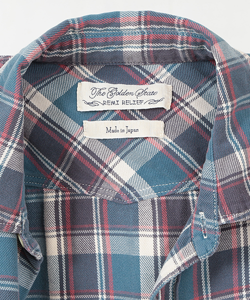 【新品】REMI RELIEF BEAMS+ 別注 チェックシャツ　Ⅼ BEAMS PLUS（ビームスプラス）の「REMI RELIEF×BEAMS PLUS