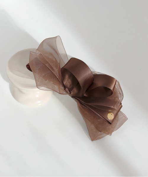 ANEMONE（アネモネ）の「シアーリボンバレッタ（バレッタ/ヘアクリップ・レディース・ブラウン/ブラック/ベージュ・FREE）」の3枚目の写真