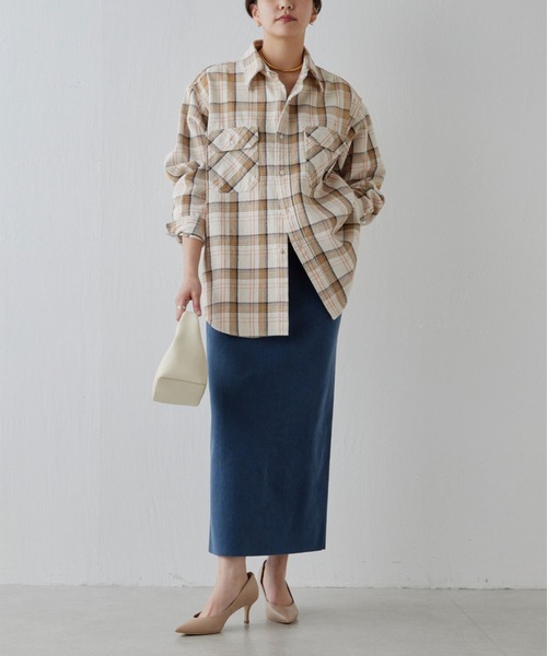 GALLARDAGALANTE（ガリャルダガランテ）の「【スリーピース対応】ガーメントウォッシュニットスカート（スカート・レディース・ブルー/ベージュ・FREE）」の10枚目の写真