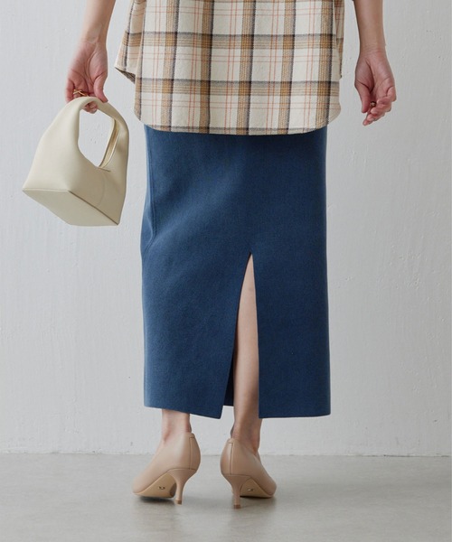 GALLARDAGALANTE（ガリャルダガランテ）の「【スリーピース対応】ガーメントウォッシュニットスカート（スカート・レディース・ブルー/ベージュ・FREE）」の15枚目の写真