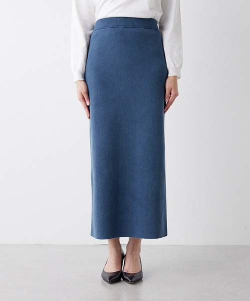 GALLARDAGALANTE（ガリャルダガランテ）の「【スリーピース対応】ガーメントウォッシュニットスカート（スカート・レディース・ブルー/ベージュ・FREE）」の16枚目の写真