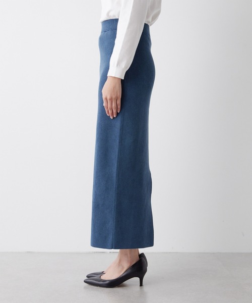 GALLARDAGALANTE（ガリャルダガランテ）の「【スリーピース対応】ガーメントウォッシュニットスカート（スカート・レディース・ブルー/ベージュ・FREE）」の17枚目の写真