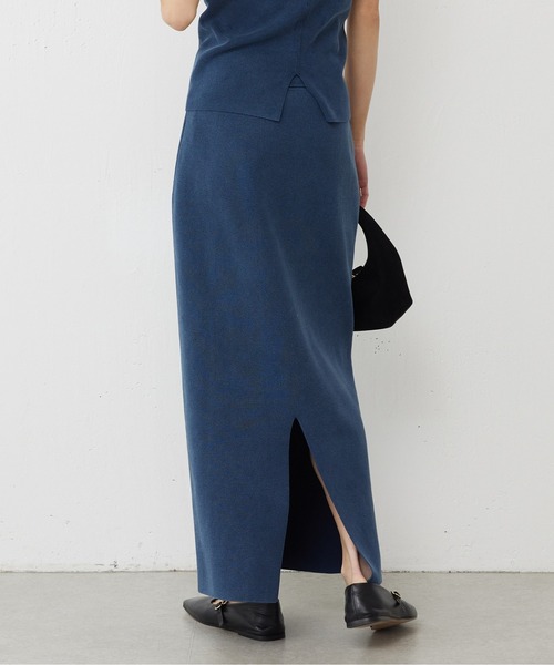 GALLARDAGALANTE（ガリャルダガランテ）の「【スリーピース対応】ガーメントウォッシュニットスカート（スカート・レディース・ブルー/ベージュ・FREE）」の9枚目の写真