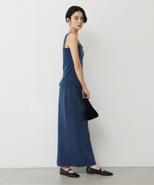 GALLARDAGALANTE（ガリャルダガランテ）の「【スリーピース対応】ガーメントウォッシュニットスカート（スカート・レディース・ブルー/ベージュ・FREE）」の5枚目の写真