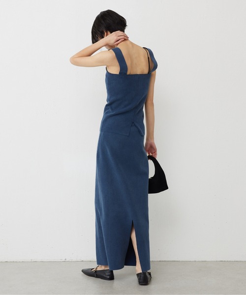 GALLARDAGALANTE（ガリャルダガランテ）の「【スリーピース対応】ガーメントウォッシュニットスカート（スカート・レディース・ブルー/ベージュ・FREE）」の6枚目の写真