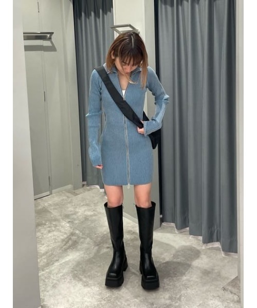 SLY（スライ）の「FRONT ZIP BI COLOR S/OP フロント ジップ