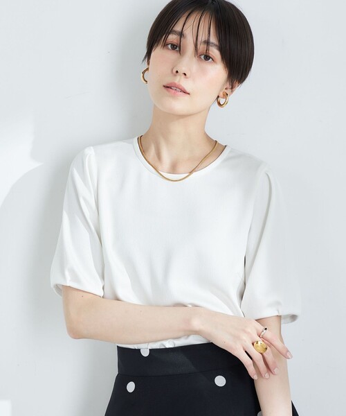 NOLLEY’S(ノーリーズ)の「ウォッシャブルサテンフォルムブラウス(シャツ/ブラウス・レディース・オフホワイト/ネイビー・36/38)」の17枚目の写真