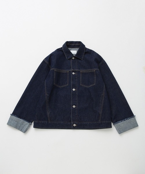 JUNRED（ジュンレッド）の「ヴィンテージデニムロールアップブルゾン（ブルゾン・メンズ・ネイビー/ブラック・S/M/L）」の11枚目の写真