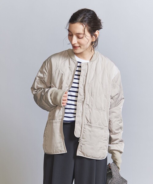 FIVEBROTHER（ファイブブラザー）の「【別注】＜FIVE BROTHER＞キルティング ジャケット（ブルゾン・レディース・ブラック/ライトグレー/ベージュ・M）」の11枚目の写真