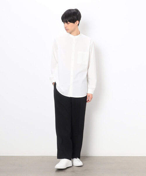 COMME CA ISM（コムサイズム）の「★ＴＶドラマ着用商品★ スタンダード バンドカラー シャツ（シャツ/ブラウス・メンズ・ブラック/ホワイト/グレー・MEDIUM/SMALL/LARGE）」の4枚目の写真