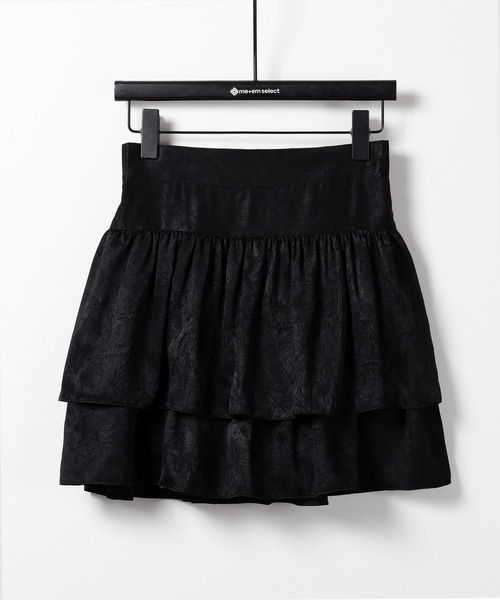 me+em select（ミームセレクト）の「【 ２color 】ダブルフリルハイウエストフレアミニスカート（スカート・レディース・ブラック/アイボリー・FREE）」の21枚目の写真