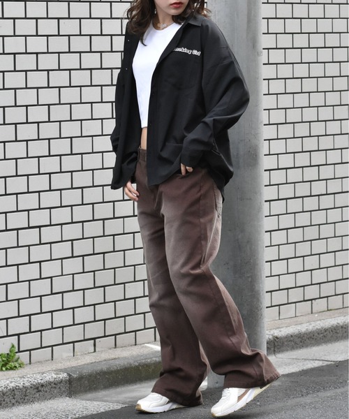 Starting Over（スターティングオーバー）の「硫化染め ブラスト加工 カツラギ ヴィンテージライク バギーパンツ（デニムパンツ・メンズ・ブラック/パープル/ブラウン/グリーン・M/L/XL）」の14枚目の写真