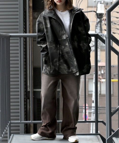 Starting Over（スターティングオーバー）の「硫化染め ブラスト加工 カツラギ ヴィンテージライク バギーパンツ（デニムパンツ・メンズ・ブラック/パープル/ブラウン/グリーン・M/L/XL）」の17枚目の写真