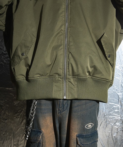 セール】OVERSIZE HOOD BOMBER JACKET/オーバーサイズフードボンバー