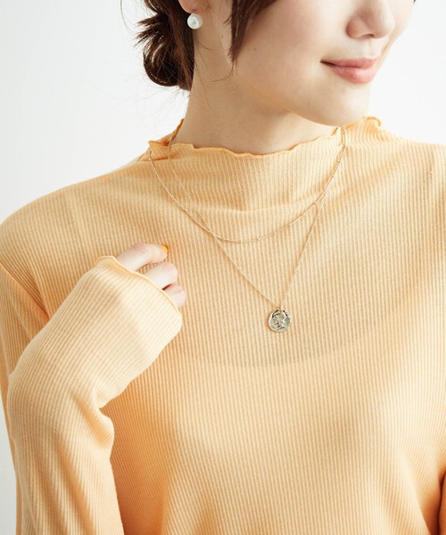 ROPE' PICNIC（ロペピクニック）の「コイントップデザインチェーン2連ショートネックレス（ネックレス・レディース・シルバー/ゴールド・FREE）」の2枚目の写真