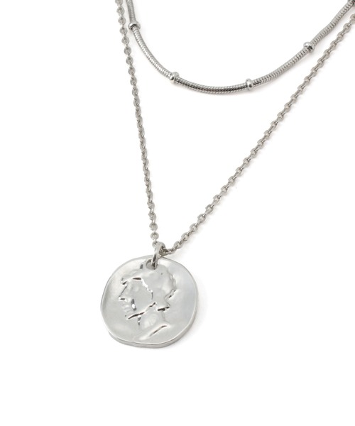 ROPE' PICNIC（ロペピクニック）の「コイントップデザインチェーン2連ショートネックレス（ネックレス・レディース・シルバー/ゴールド・FREE）」の5枚目の写真