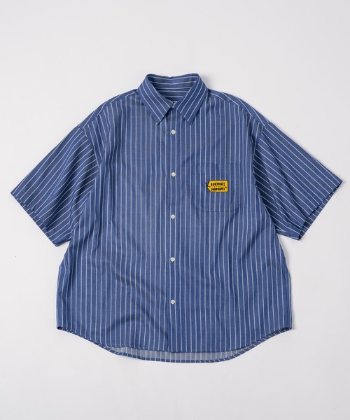 kaoyorinakami・ストライプシャツ・ユニセックス・L heart stripe shirts / ハートストライプシャツ（シャツ