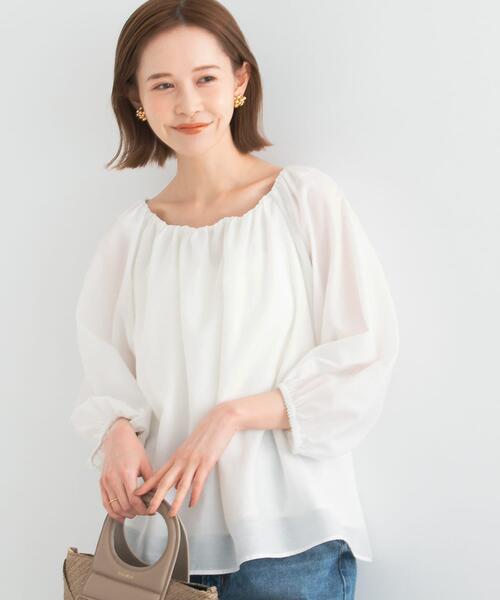 URBAN RESEARCH ROSSO WOMEN(アーバンリサーチ ロッソ)の「2WAYオフショルブラウス(シャツ/ブラウス・レディース・ブラック/ホワイト・FREE)」の4枚目の写真