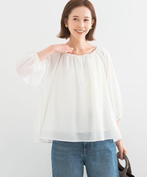 URBAN RESEARCH ROSSO WOMEN(アーバンリサーチ ロッソ)の「2WAYオフショルブラウス(シャツ/ブラウス・レディース・ブラック/ホワイト・FREE)」の6枚目の写真